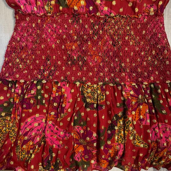 FARM Rio Banana Flowers dress size Large *missing beaded tie* - Picture 15 of 16